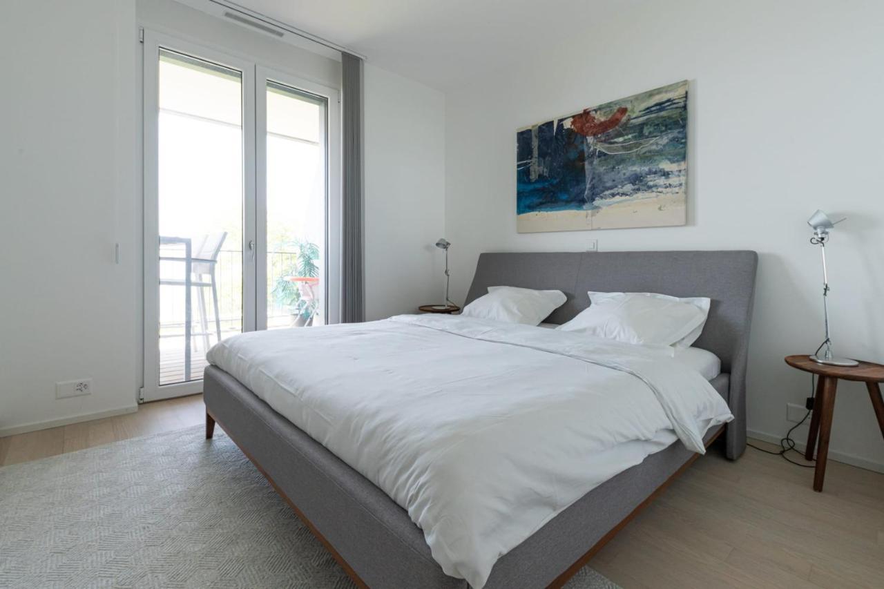 Les Terrasses De Lavaux 1 - Appartement De Luxe Avec Vue Panoramique Et Piscine Puidoux ภายนอก รูปภาพ