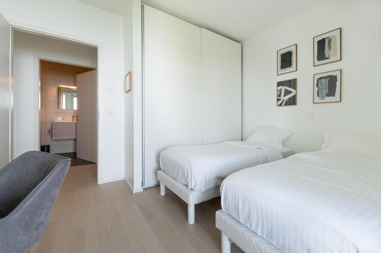 Les Terrasses De Lavaux 1 - Appartement De Luxe Avec Vue Panoramique Et Piscine Puidoux ภายนอก รูปภาพ