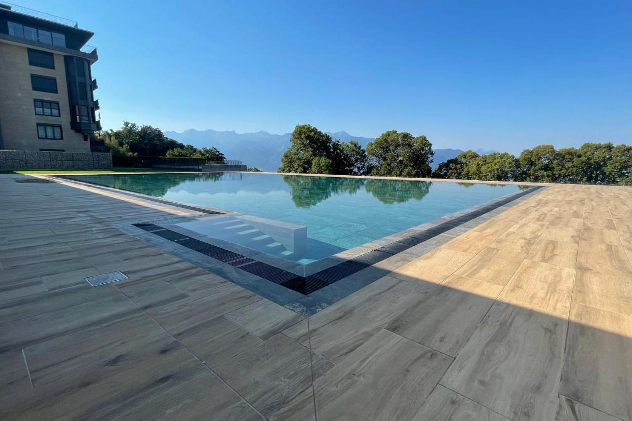 Les Terrasses De Lavaux 1 - Appartement De Luxe Avec Vue Panoramique Et Piscine Puidoux ภายนอก รูปภาพ